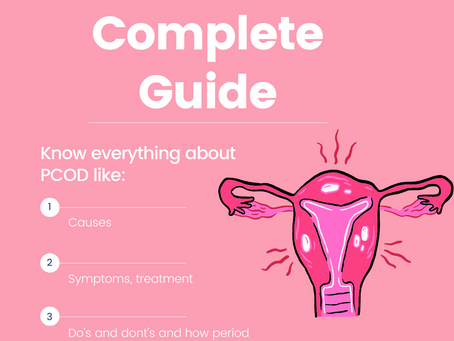 Ilustración médica de ovarios con quistes, representando PCOD