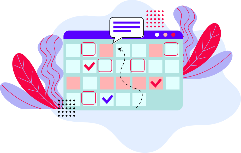 Period tracking calendar with cycle markers and reminders